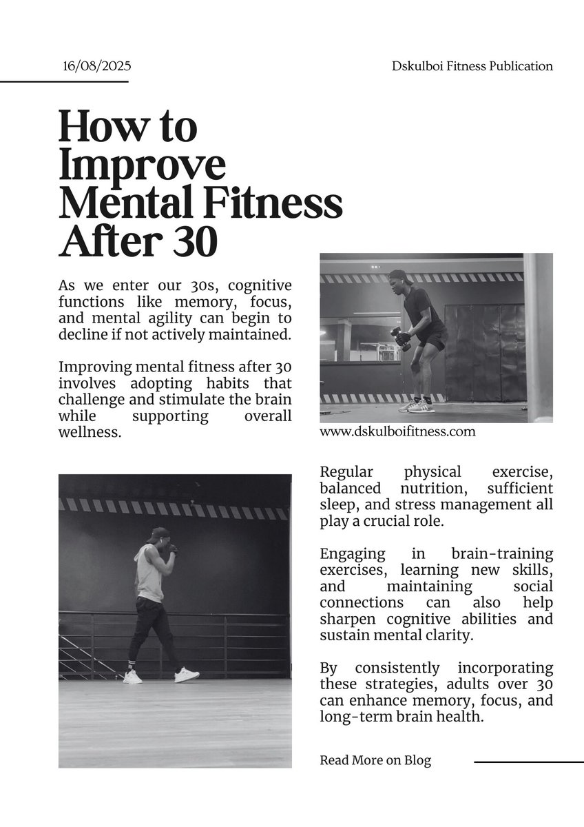 Dskulboifitness's tweet photo. As we hit our 30s, maintaining focus, memory, and mental clarity becomes more important than ever.
Discover how to improve mental fitness after 30: https://t.co/EUEi2H9JBM
#MentalFitness #FitnessAfter30 #HealthyLifestyle #BrainHealth #YourPathToWellness https://t.co/kQ4BaDwTn0