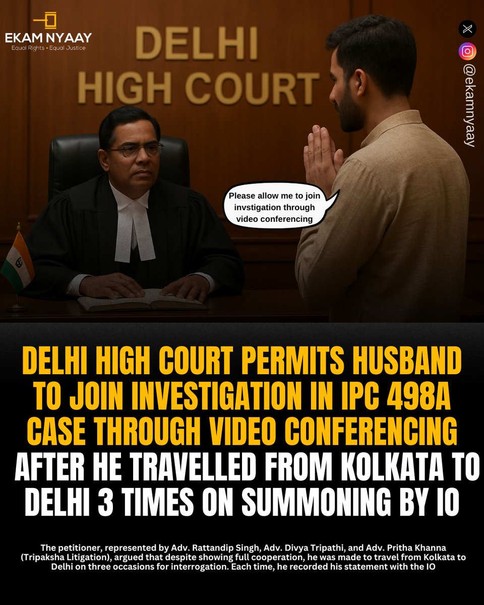 Yet another brilliant relief by <a href="/ShoneeKapoor/">ShoneeKapoor</a> &amp; his team for a husband who was being asked to come from Kolkata to Delhi again &amp; again by police in the name of "Investigation" as Delhi High Court allows him to appear through Video Conferencing 

This judgment can now be cited by