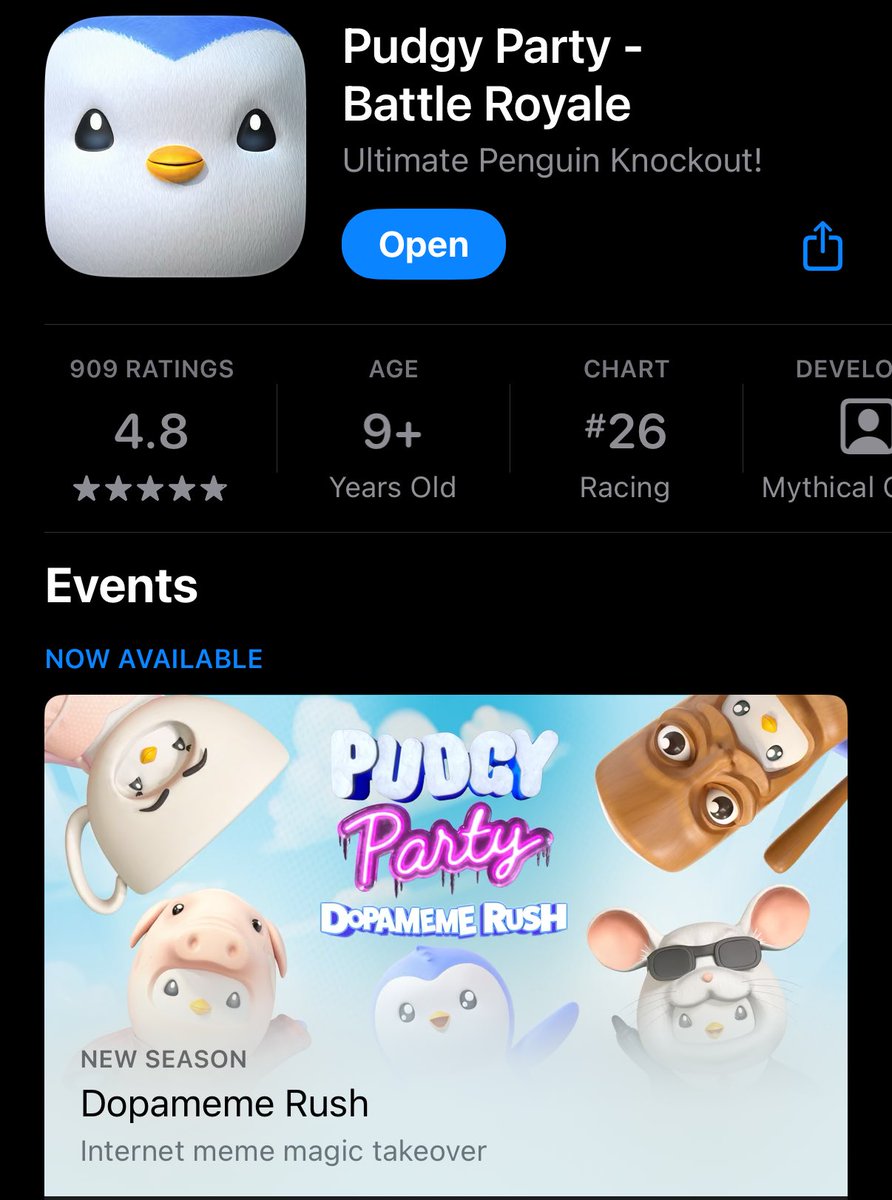 beausecurity's tweet image. Almost 1000 @PlayPudgyParty reviews on the Apple Store and sitting at 4.8 Stars.
People love the Penguins