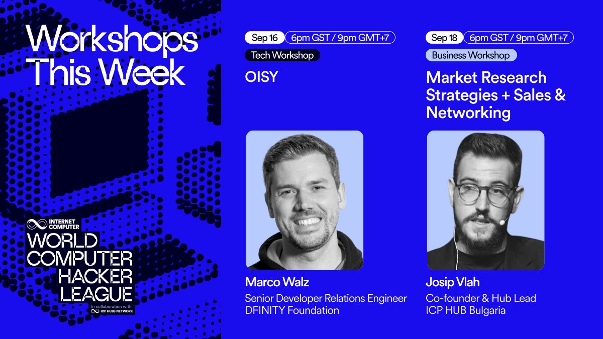 💡 This week at #WCHL2025:

🎙️ Marco Walz - "OISY"
📅 September 16 | 🕘 9:00 PM GMT+7 | 2:00 PM UTC | 5:00 PM Kyiv
🎙️ Josip Vlah - "Market Research Strategies"
📅 September 18 | 🕘 9:00 PM GMT+7 | 2:00 PM UTC | 5:00 PM Kyiv