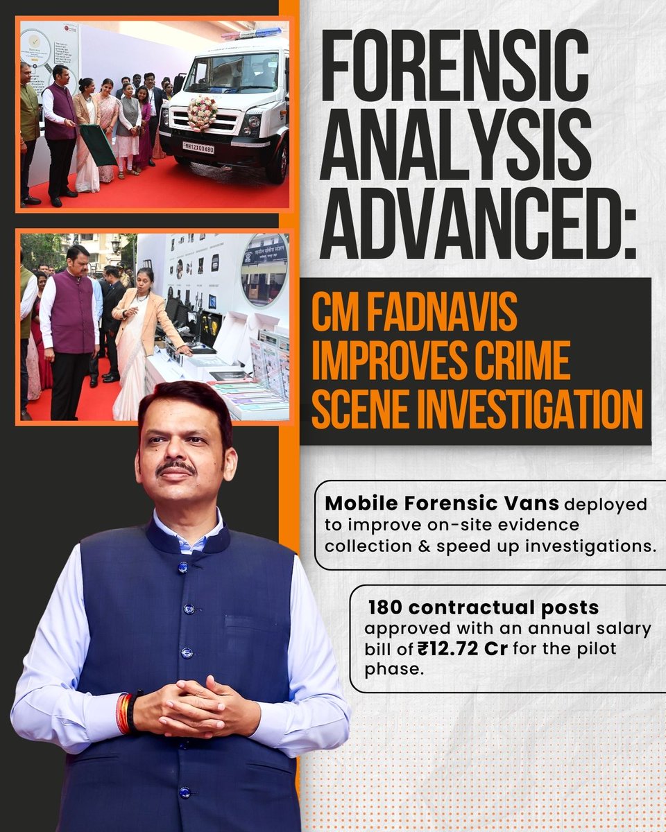 Piyush Mishra 🇮🇳 (@pmlucknow) on Twitter photo CM Devendra Fadnavis ji strengthens Maharashtra’s crime investigation with mobile forensic vans. <a href="/Dev_Fadnavis/">Devendra Fadnavis</a> CM Devendra Fadnavis ji strengthens Maharashtra’s crime investigation with mobile forensic vans. <a href="/Dev_Fadnavis/">Devendra Fadnavis</a>