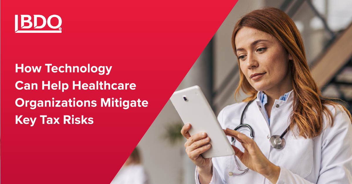 Healthcare leaders are harnessing tax tech for greater efficiency, compliance, adaptability, and growth. Read our article for insights on potential applications, adoption considerations and more: bdousa.com/4gATlIv 

#Healthcare #TaxTech