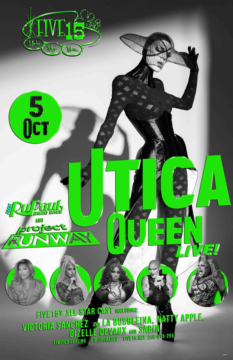 Five15royaloak's tweet image. From Utica Queen to Halloween Fab – Drag, Glitter &amp;amp; Ghouls Await!- mailchi.mp/five15/schitts…