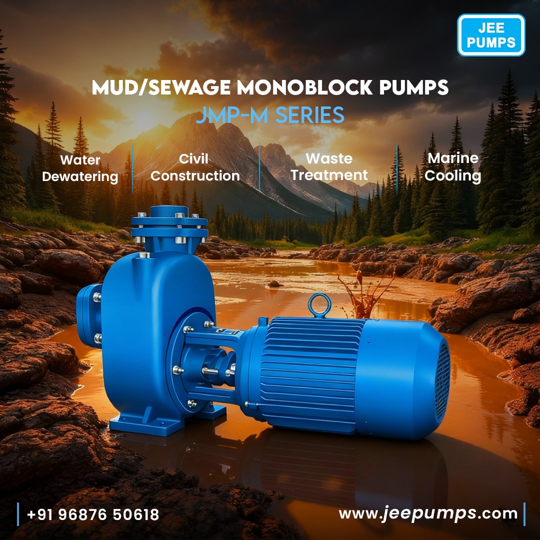 JeeGuj's tweet image. From water dewatering to marine cooling, the Mud/Sewage Monoblock Pumps are engineered for reliability and high performance. Perfect for a variety of industries!
๐+91 96876 50618
๐jeepumps.com
#IndustrialPumps #JMPMSeries #ProjectSolutions #EngineeringExcellence