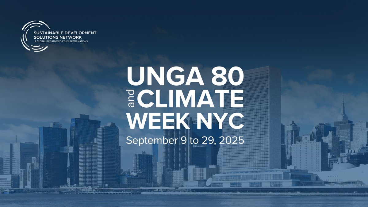 UNSDSN's tweet photo. π Starting tomorrow, @UNSDSN will convene a series of high-impact events to rethink global systems β from peace & sustainability to UN reform.
Stay tuned for updates!
π Learn more: https://t.co/egamRt6P3W
#SDSNatUNGA #SDSNatClimateWeek #UNGA80 #ClimateWeekNYC https://t.co/r3dfalpah9