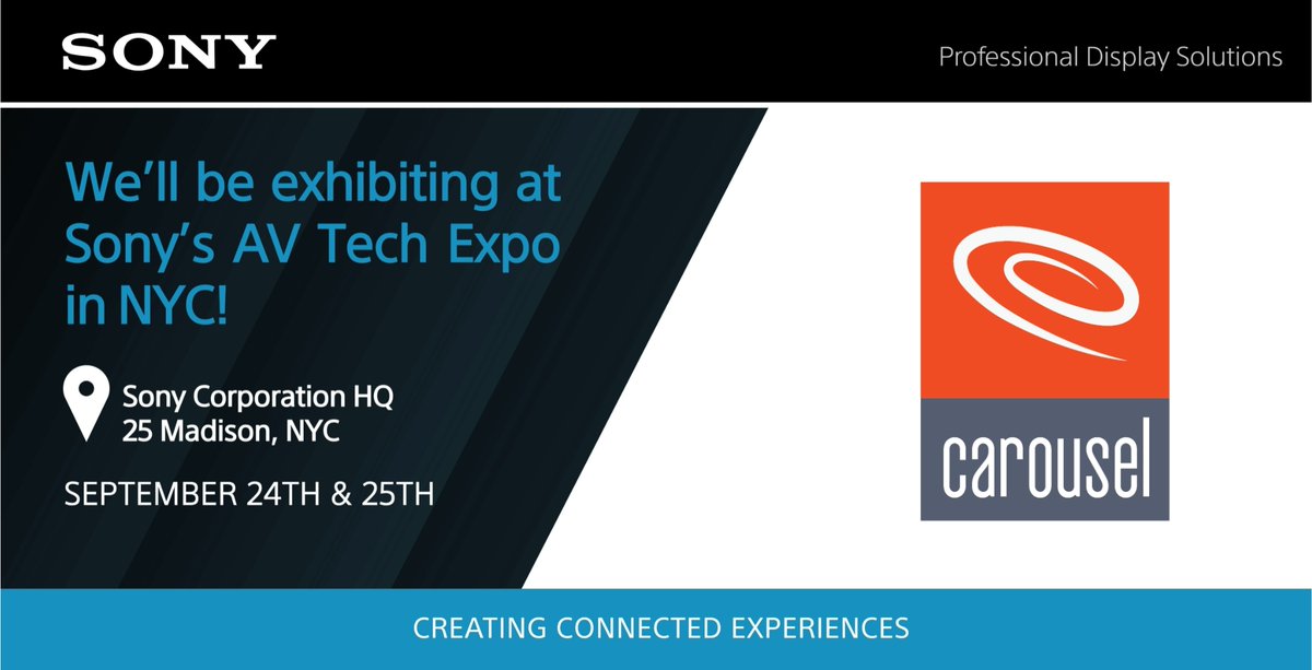 Carousel is rolling into Sony’s AV Tech Expo in just one week! Catch Chris Brama in action as he works his digital signage magic—no smoke, mirrors, or rabbits required. 🐰👋

Register for the Expo: hubs.ly/Q03J2lj40

#Carousel #Sony #AVTech #digitalsignage #signagesolutions