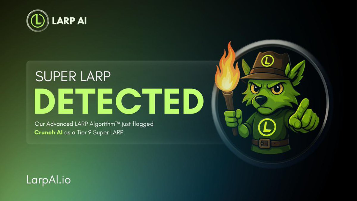 <a href="/PraxMedia/">Prax</a> That's why you need $LAI 
Not just a coin, but a revolution
Ready to expose the clowns in crypto 🤡
<a href="/LarpAINetwork/">Larp AI</a> brings true value, epic vibes, great community