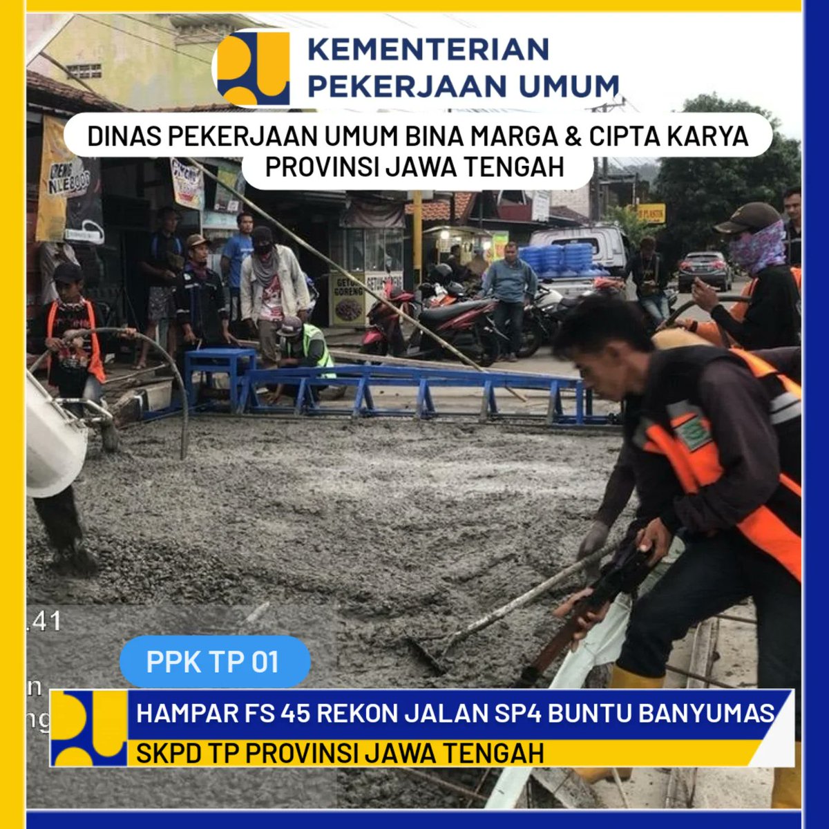 ppks01's tweet photo. Proses penghamparan atau pengecoran beton FS 45 pada pekerjaan Rekonstruksi Jalan Slarang Sampang Buntu bts Kebumen (Sp4 Buntu Banyumas).
@dpubmckjateng https://t.co/ZabnVEOa2j