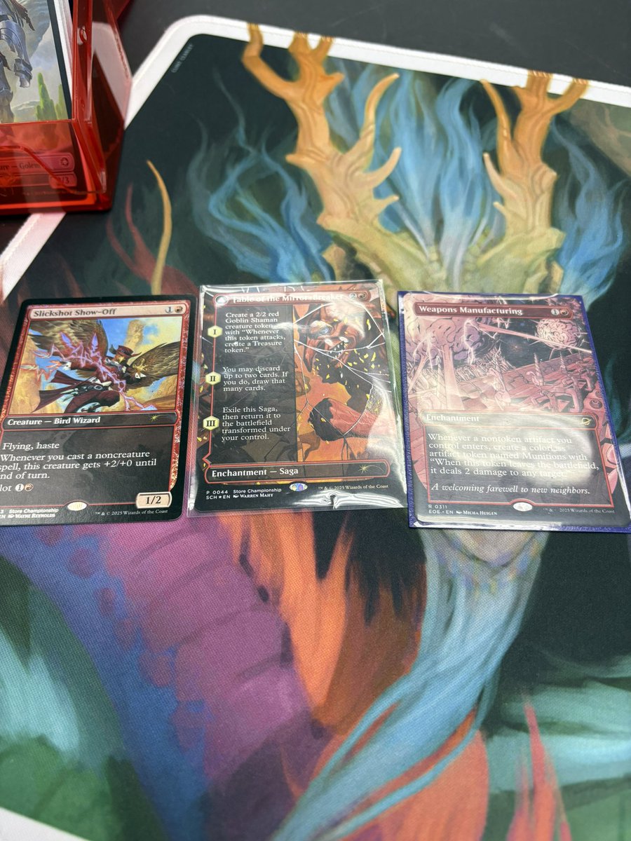 never post here anymore but won a store champ in mtg with jeskai weapons manufacturing, earned my fable promo yayy
