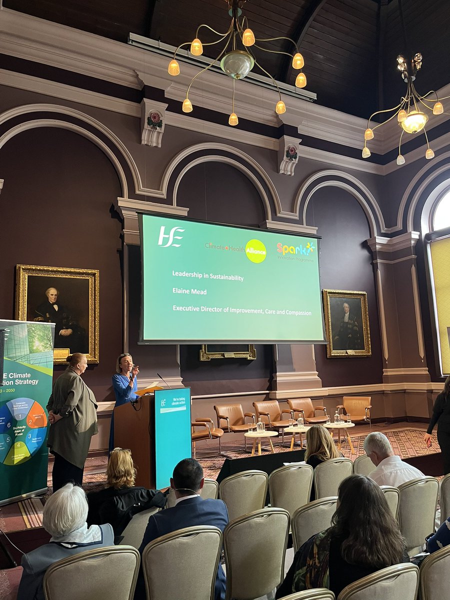 ClimHealthIre's tweet image. Providing leadership in Sustainability. Powerful presentation from Elaine Mead Executive Director of Improvement, Care and Compassion.
 
#ClimateHealth – The Time is Now
 
@HSELive @ClimHealthIre @ProgrammeSpark @crowley_philip @RoisinQI