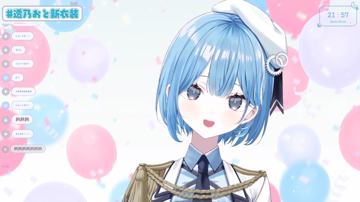 いや、ショートかわいすぎか。すき。
ツインテもかわいいけど、ショートマジで良･･･。
 #透乃おと新衣装