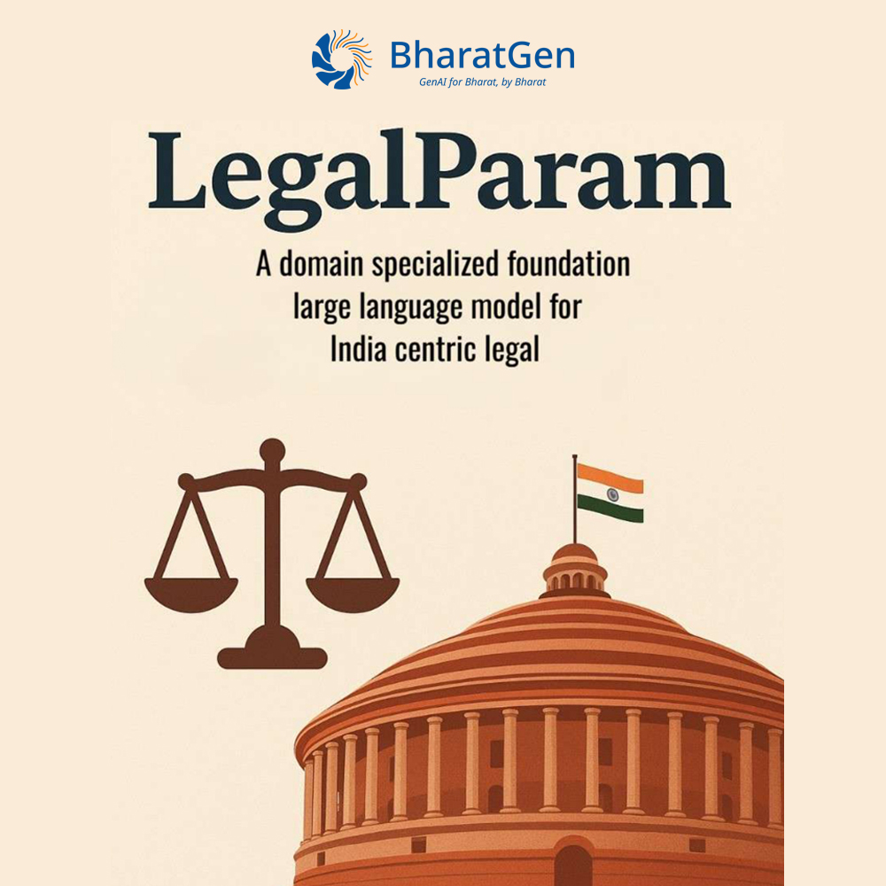 BharatGen_Com's tweet image. BharatGen releases ParamLegal India’s first legal domain-specific Indic language model.

We also introduce BhashaBench-Legal, a suite for legal AI, part of our broader BhashaBench initiative.

All Models are available here - huggingface.co/bharatgenai

#AI #IndiaAI #OpenSourceAI