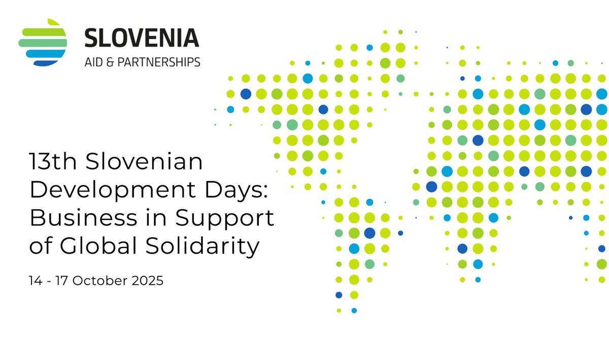 SAVE THE DATE 👀👇

13th Slovenian Development Days

We anticipate interesting guests and productive discussions on the importance of the private sector in Slovenian 🇸🇮 development and humanitarian efforts.

More information 🔗👉 gov.si/en/events/2025…

#SlovenianAid