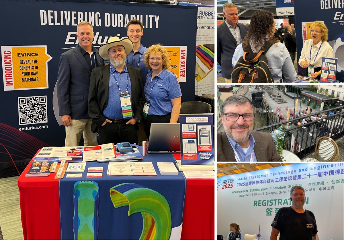 From Cleveland to Stockholm to Shanghai, it’s a busy time for the #Endurica team!
 
At the Global Polymer Summit in Cleveland we delivered five presentations and workshops and had plenty of good conversations about rubber durability at our booth. Thanks to everyone who stopped