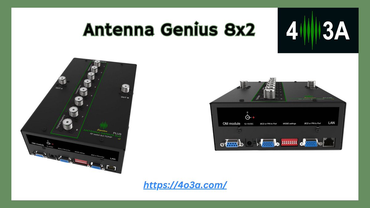 4O3A Antenna Genius – The ultimate smart antenna switch, connecting up to 8 antennas to 2 radios. Ideal for SO2R, multi-operator contesting, or maximizing your dual RX transceiver.

🔗 Learn more: 4o3a.com/antenna-genius…