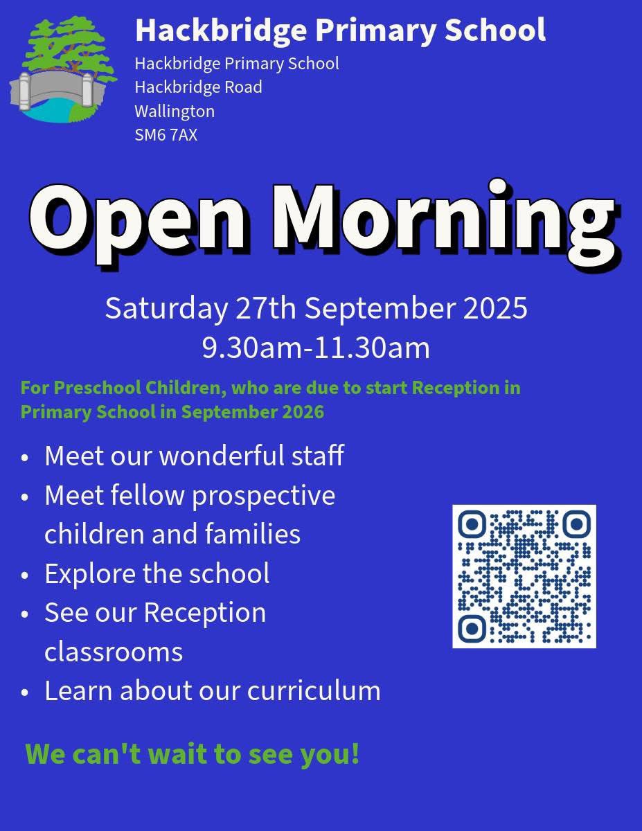 We are running an open morning on SATURDAY 27th SEPTEMBER 2025 from 9.30am-11:30am, for families with children who are due to start Reception in September 2026! 

Click the link in our profile to book your spot! 

👏