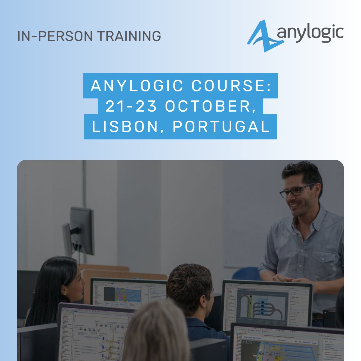 AnyLogicCo's tweet image. ✨AnyLogic in-person training is back in Lisbon. Join us this October 21–23! Secure your spot for an immersive three-day course, designed for those who want to strengthen their simulation modeling abilities. Seats are limited. Register now ➡️ anylogic.com/resources/trai…
#LisbonEvents