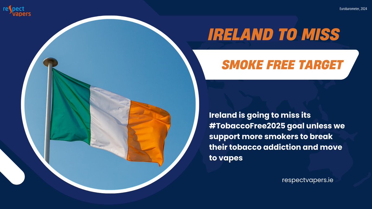 Ireland is going to miss it’s Tobacco Free Goal 😱

The Irish Government needs to embrace Ireland’s most effective quit tool #Vapes

Draconian flavour bans are only going to make this worse 🤦

respectvapers.ie
