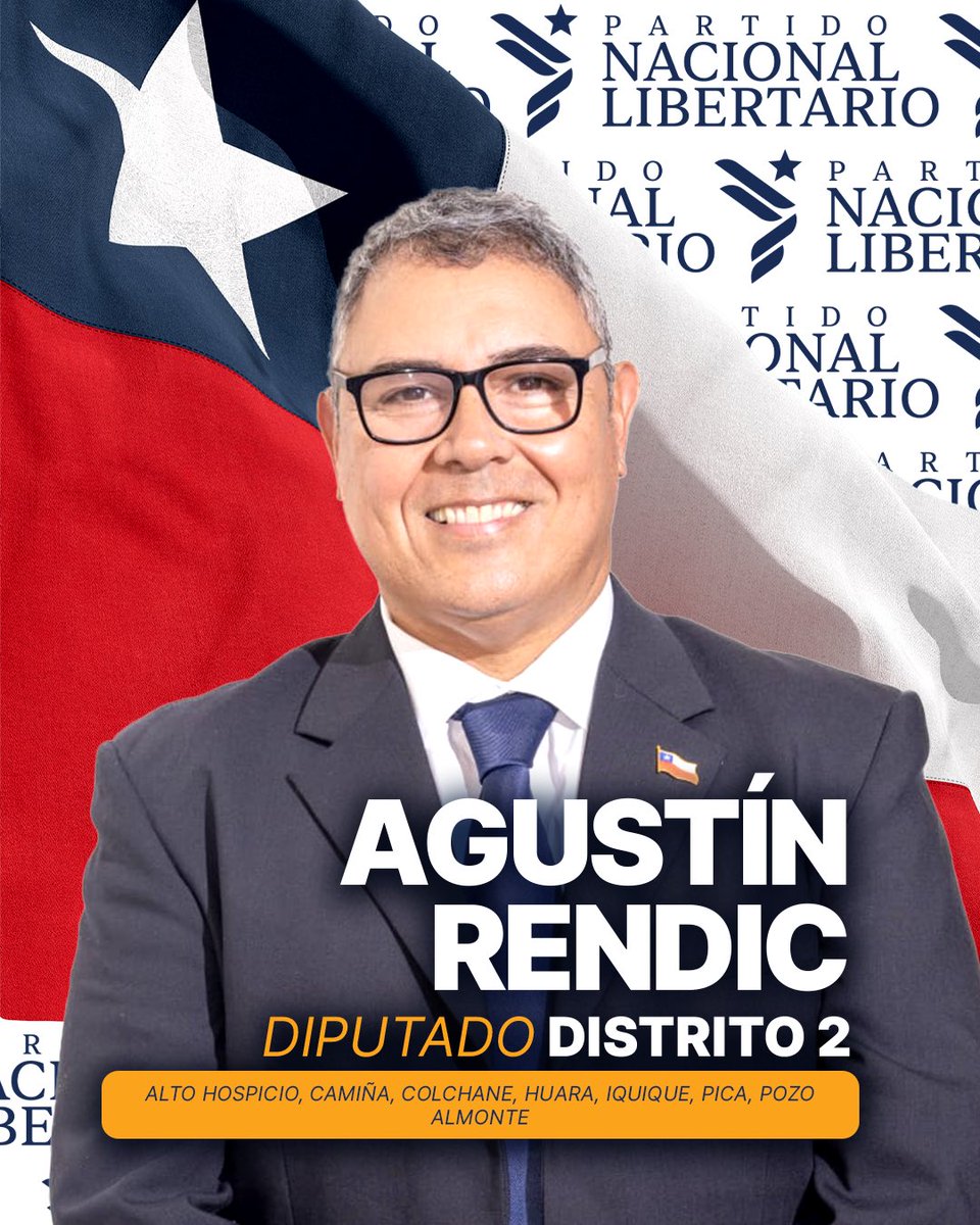 🇨🇱 ¡En Tarapacá tenemos candidatos!

Como Partido Nacional Libertario, presentamos a nuestros candidatos en la región, en quienes confiamos para representar nuestras ideas.

📌 Álvaro Arturo Jofré Cáceres.
📌 Agustín Rendic Galleguillos.

Apóyalos este 2025. 🗳🔥