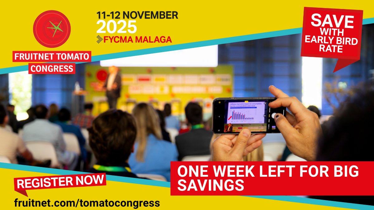 Fruitnet Live (@fruitnetlive) on Twitter photo Join us in Malaga on 11–12 November, for a programme that explores the future of the tomato business — from climate and labour challenges to changing consumer demands. Early Bird offer ends 24 September. ow.ly/zy3p50WXtJ7 @TomatoCongress Join us in Malaga on 11–12 November, for a programme that explores the future of the tomato business — from climate and labour challenges to changing consumer demands. Early Bird offer ends 24 September. ow.ly/zy3p50WXtJ7 @TomatoCongress