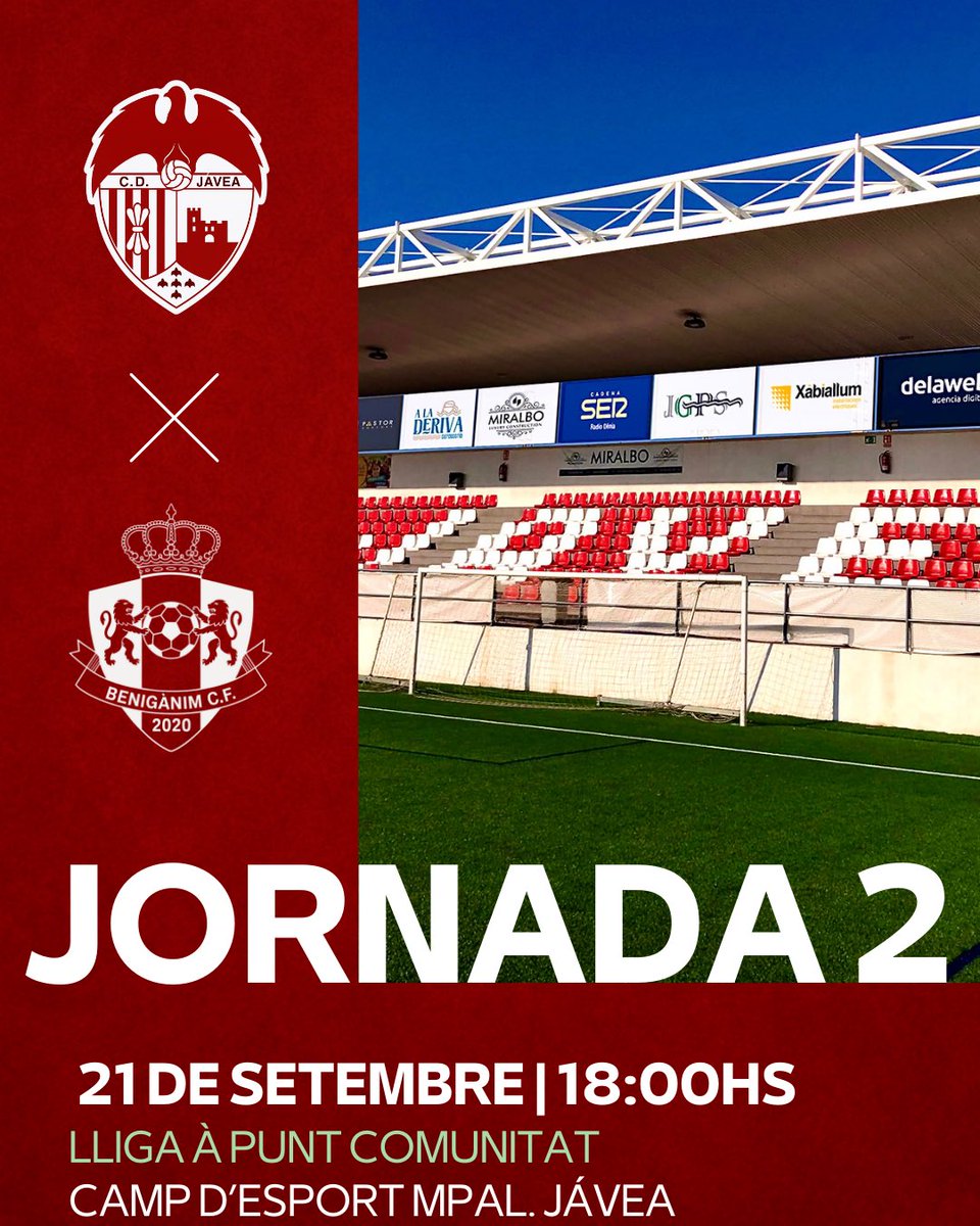 NOVA JORNADA LLIGUERA 💪🏼

🏆 Lliga À Punt Comunitat 
⚽️ Jornada 2
🆚 CD Jávea
🏟 Camp d'Esport Mpal. Jávea
📍 Jávea
📆 Diumenge 21 de setembre 
🕘 18:00 H

25/26 UNITS IMPARABLES