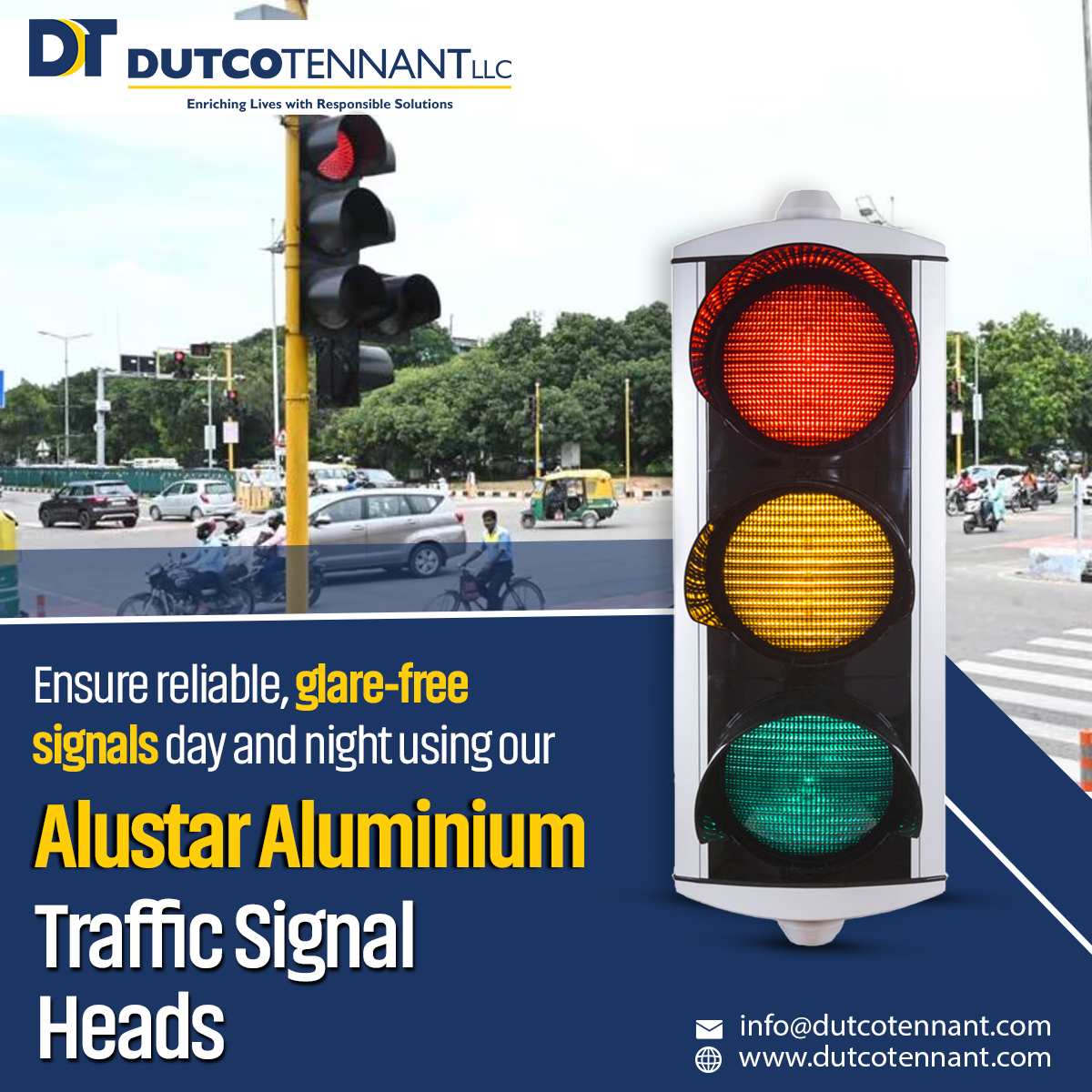 Dutcotennant's tweet image. Clarity in motion—Alustar #TrafficSignalHeads adapt to all #traffic needs with modular design, mini versions &amp;amp; acoustic compatibility.

Contact our team at info@dutcotennant.com or visit dutcotennant.com for more details.

#TrafficSignals #RoadSafety #DutcoTennantLLC