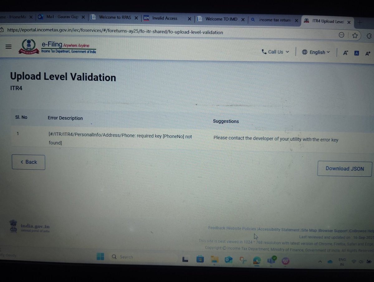 gginig's tweet image. Unable to file ITR 4 Since yesterday #FileNow