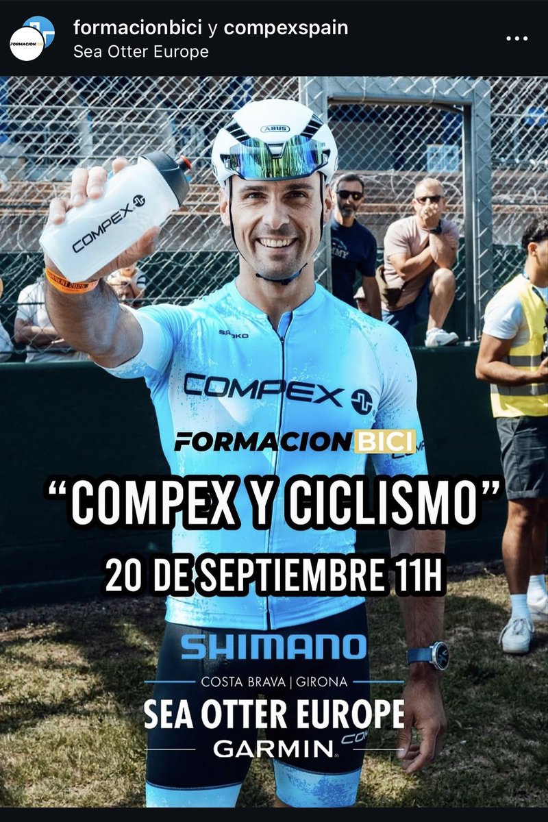 En <a href="/SeaOtterEurope/">Sea Otter Europe</a> tenemos una cita imperdible.

Este 20 de septiembre a las 11h en el stand de formación en Bici te invitamos a la charla “COMPEX Y CICLISMO”, donde conocerás la tecnología #Compex para mejorar tu rendimiento y recuperación sobre la bici. 🚴‍♂️