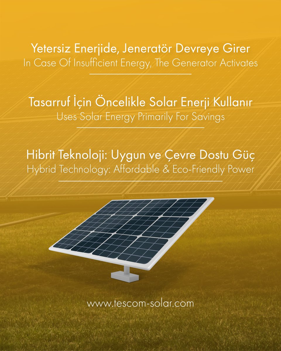 TESCOM_UPS's tweet image. Hibrit güçle her koşulda hazır. DS300HYB, güneş enerjisi, şebeke ve akü gücünü en verimli ve ekolojik şekilde birleştirir. Elektrik kesintilerinde dizel jeneratör otomatik devreye girer, akıllı kontrolörü ile gerçek zamanlı izleme ve yönetim sağlar. ☀️⚡🔋

#Tescom #HybridUPS