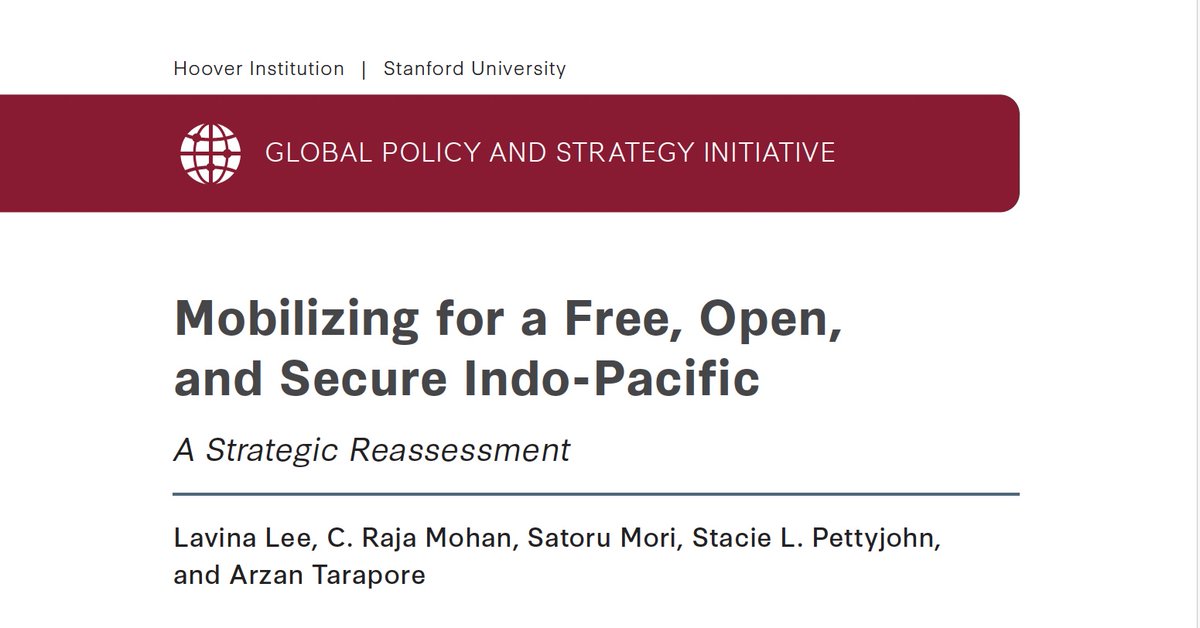 arzandc's tweet image. My latest is an international collaboration on how Quad members can help deter major conflict in the Indo-Pacific. Partnership among Aus/Ind/Jpn/US is more important than ever, &amp;amp; we suggest priority requirements for strategic coordination. (1/7)
hoover.org/research/mobil…