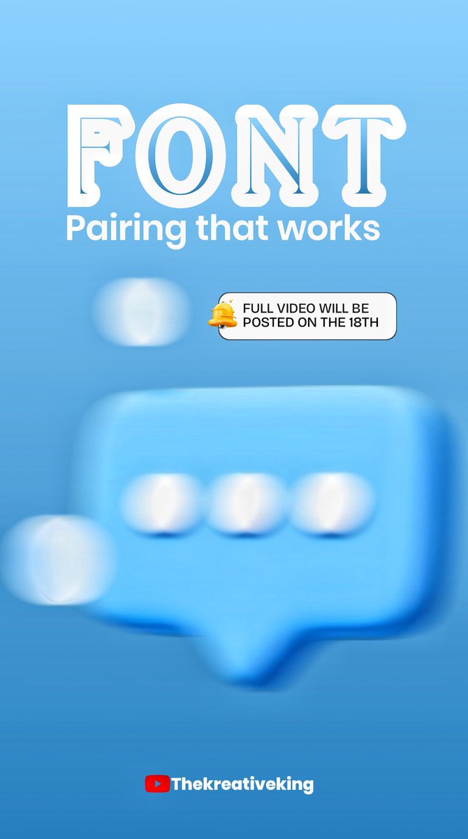 IgeBright12948's tweet photo. 🚀 Font Pairing That Actually Works! ✨
Tired of mismatched fonts ruining your designs? I’ve got you covered! 🔥

📅 Dropping this video on the 18th exclusively on my SSM account – don’t miss it! 💯

#FontPairing #DesignTips #GraphicDesign #TypographyMatters #DesignHack https://t.co/a1a3nE6c2Z
