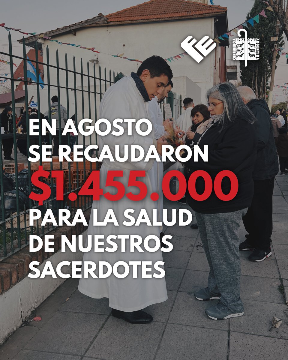 Programa_FE's tweet image. En agosto, gracias al compromiso de muchas personas, se recaudaron $1.455.000 destinados a la salud del clero.
Con tu ayuda, seguimos acompañando a quienes dedican su vida a estar cerca de las comunidades, en cada rincón del país.
🙏 Doná en programafe.org