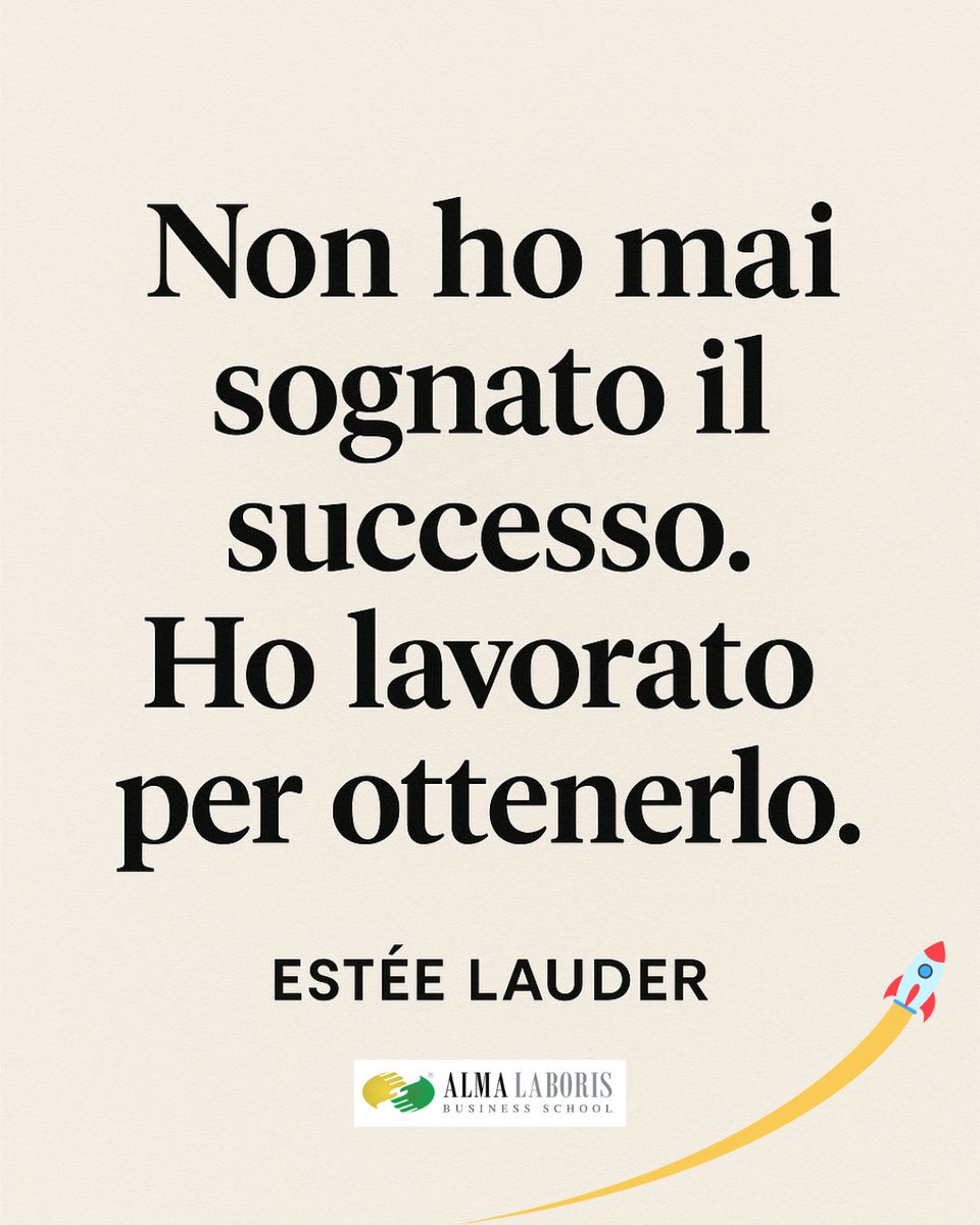 💡 Il successo non si sogna: si costruisce, passo dopo passo, con impegno e determinazione.

#AlmaLaboris #AlmaLaborisBusinessSchool #BusinessSchool #Formazione