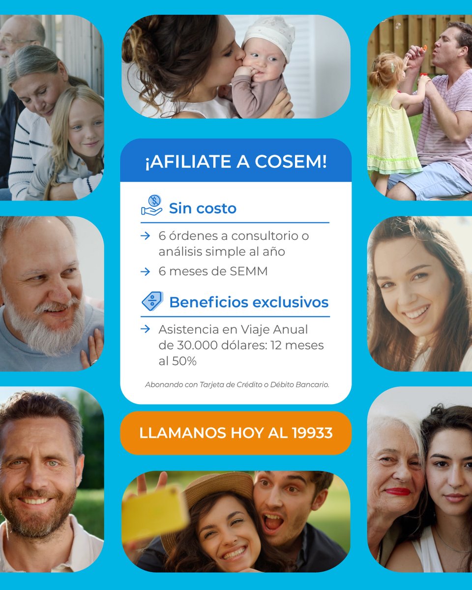 Si tu cédula termina en 9, podés afiliarte a COSEM hoy y comenzar a disfrutar de beneficios exclusivos.
¡Contactanos por más información!
📞 19933 | 📲 WhatsApp: 2403 0000 | 📩 comercial@cosem.com.uy