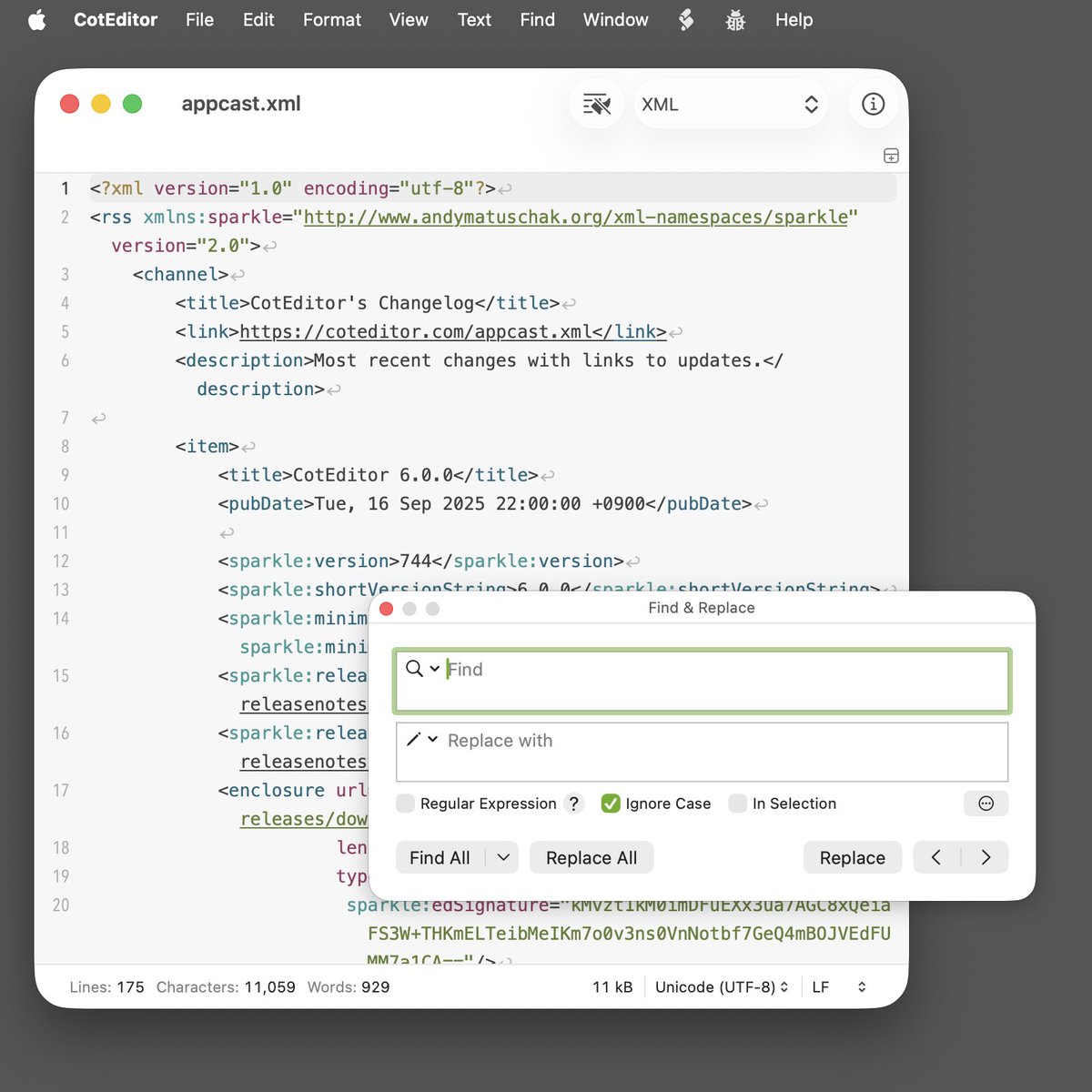CotEditor tweet media