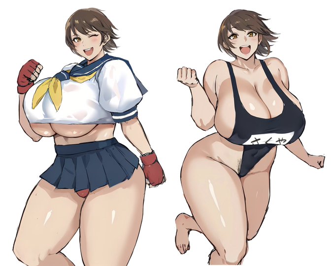 ボーイッシュに不釣り合いな爆乳 