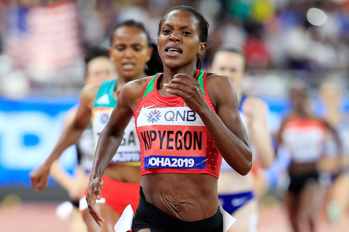 Faith Kipyegon secures Kenya's third gold medal at the World Athletics Championships in the 1500 meters, clocking a time of 3: 52.15.