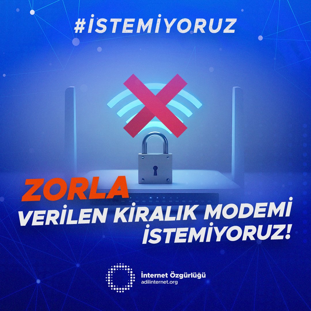 adilinternetorg's tweet photo. 😳 Evindeki modem aslında senin olmayabilir!

Modemin aslında senin değil ama her ay kira ödüyorsun.
Kendi cihazın olsa bile zorla kira ödüyorsun.

Bu haksızlığa son vermek için sen de katıl!
👉 https://t.co/d30RNCIagf

#Adilİnternet #İnternetÖzgürlüğü #İstemiyoruz https://t.co/wavwypNYUt