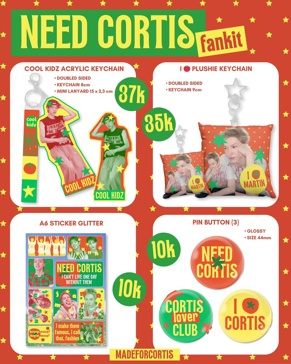 rts and likes are appreciated!

OPEN PRE-ORDER 
NEED CORTIS fankit by madeforcortis

💥 PO period: 16 - 23 Sep 2025

📍bekasi
🔗 order &amp; details: bit.ly/needcortis

t. wts keychain sticker plushie pin cortis