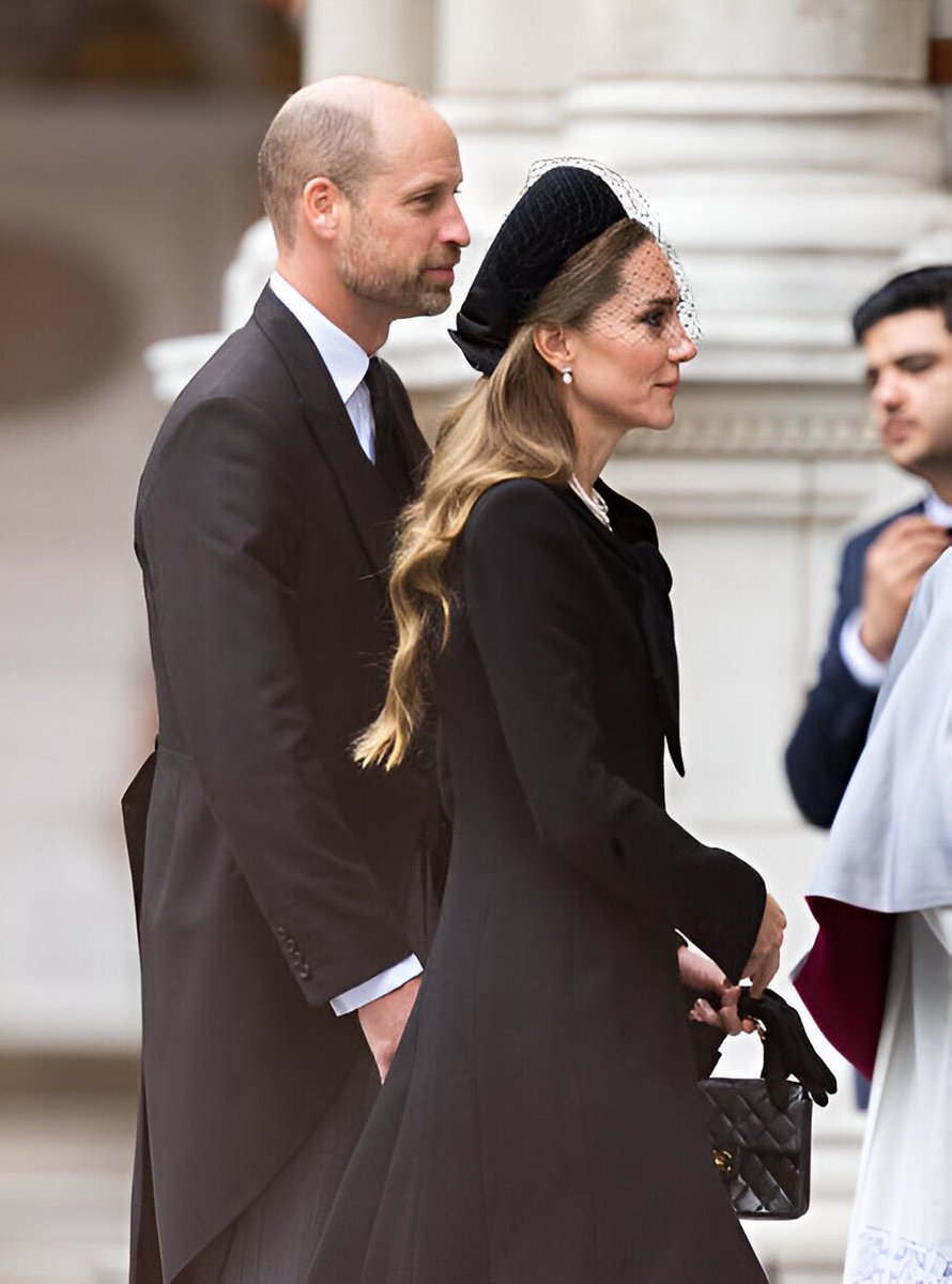 isaguor's tweet photo. TRH The Prince and Princess of Wales attend the funeral of The Duchess of Kent at Westminster Cathedral. https://t.co/2oTv8INmLP