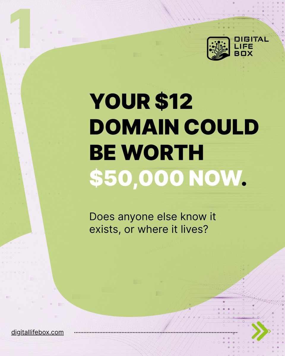DigitalLIFEBox_'s tweet image. $12 domain registered 20 years ago = now worth $50,000.

But it auto-renews on a credit card expiring next month.

DigitalLIFEBox™ turns invisible digital real estate into clear family asset maps.

tinyurl.com/mvzr4p3t

#DigitalRealEstate #MyDigitalLIFEBox