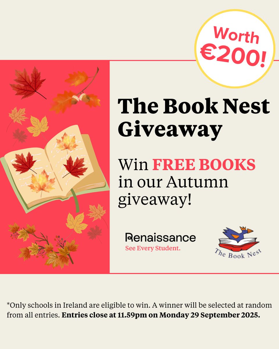 Want to win €200 worth of books from <a href="/AccReader/">Accelerated Reader UK & Ireland</a> and <a href="/TheBookNest/">The Book Nest</a>? 📚

Well, if you’re a school in Ireland, you’re in luck! 🍀

Nominate a school to win our competition, and we’ll randomly pick a winner once the contest ends on 29 September. 

Send us your entry here: