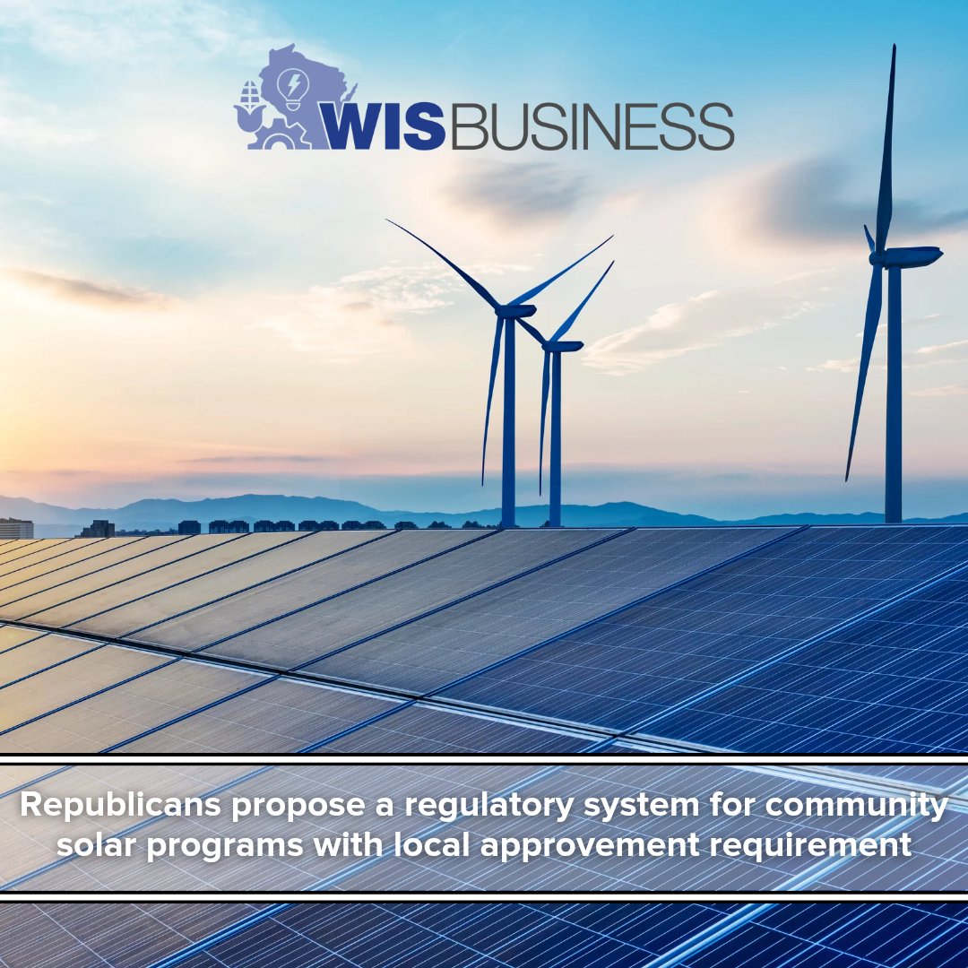 WisBusiness's tweet image. Under the proposal, 🧾 #buildingpermits for structures that are part of a #communitysolar facility need a 2/3 approval of the municipality, limit capacity for 🔆 #solar facilities to 1,750 mw + subject them to 💰 #propertytaxes, among other provisions.
 wisbusiness.com/2025/republica…