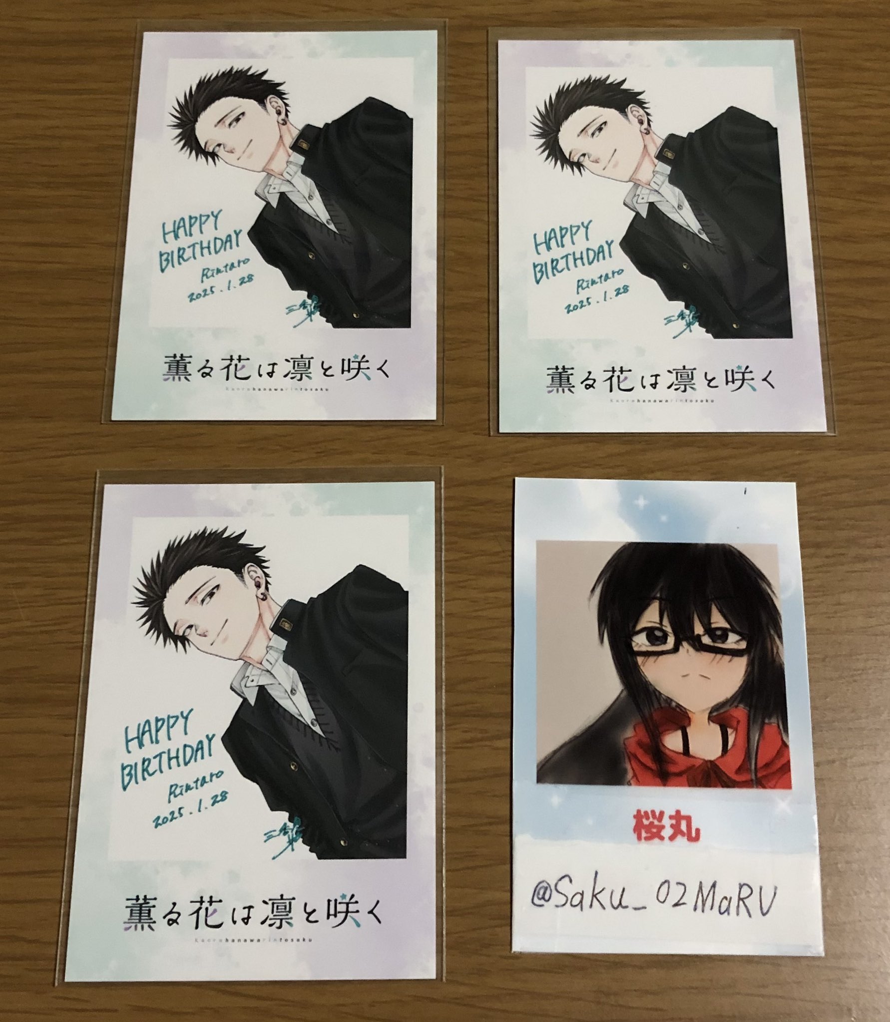 【即購入⭕️】薫る花は凛と咲く 紬凛太郎 チェキ風カード ３枚セット 即購入⭕️】薫る花は凛と咲く 夏沢朔 チェキ風カード 3枚