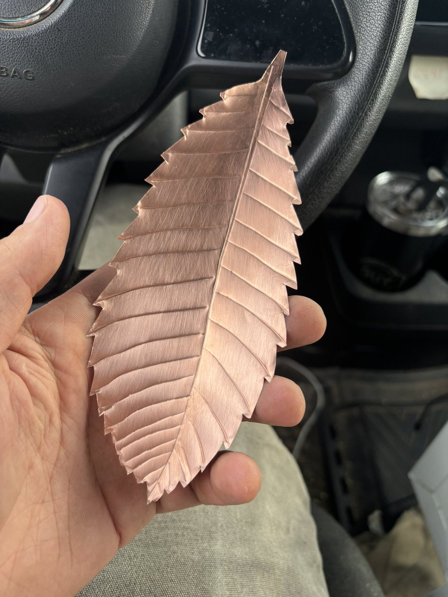 natureznut's tweet photo. Making a bunch of copper leaves for wind chime sails and mobiles for the town craft fair this weekend :) https://t.co/AJiw5xpuNB