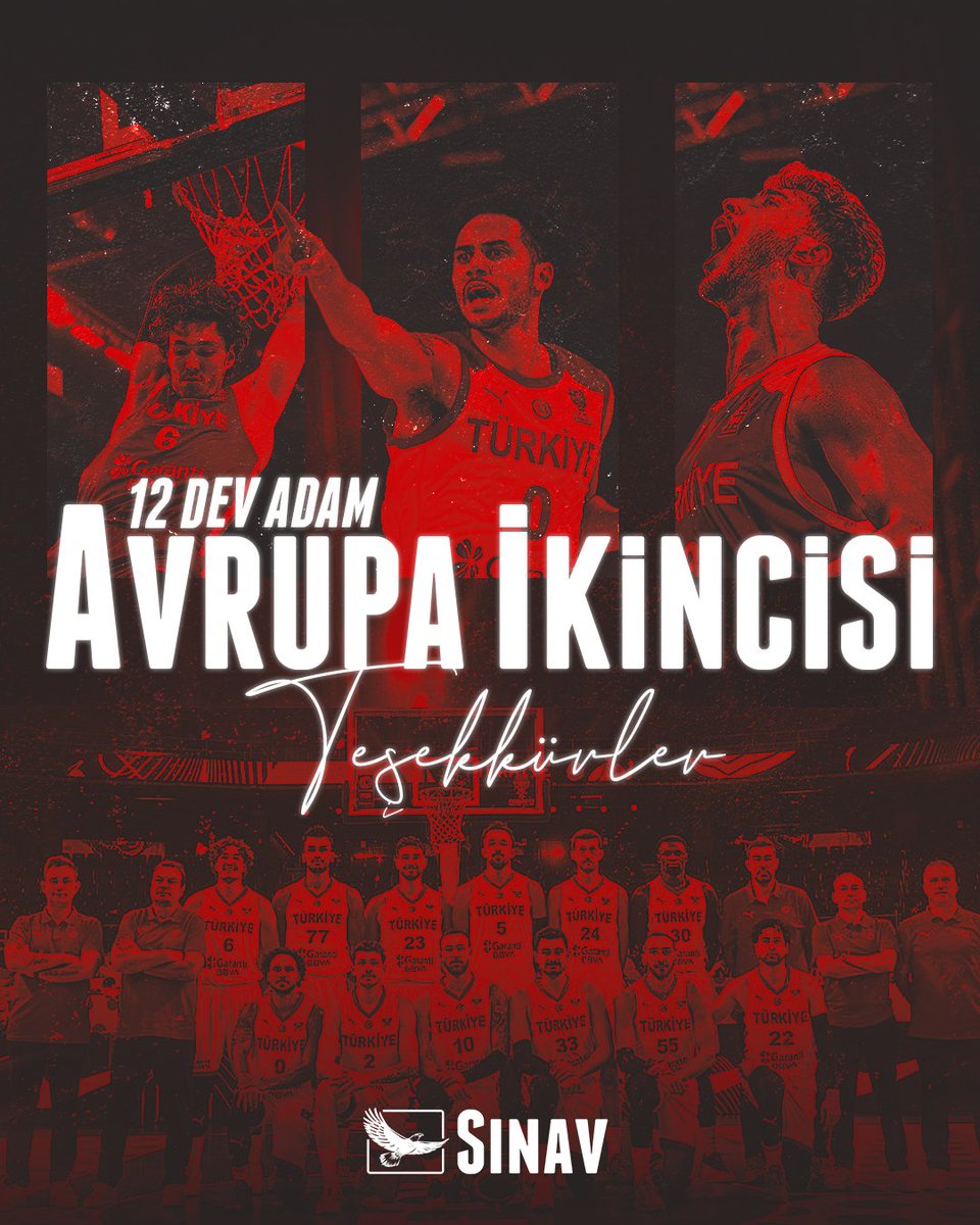 12 Dev Adam Avrupa İkincisi! 🏆 

A Milli Basketbol Takımımıza, şampiyonluk yolunda bizlere yaşattığınız tüm gurur dolu anlar ve ortaya koyduğunuz muhteşem mücadele için teşekkür ediyor, başarılarınızın devamını diliyoruz. 💪

Teşekkürler 12 Dev Adam!🏆🥈

#12devadam #fiba2025