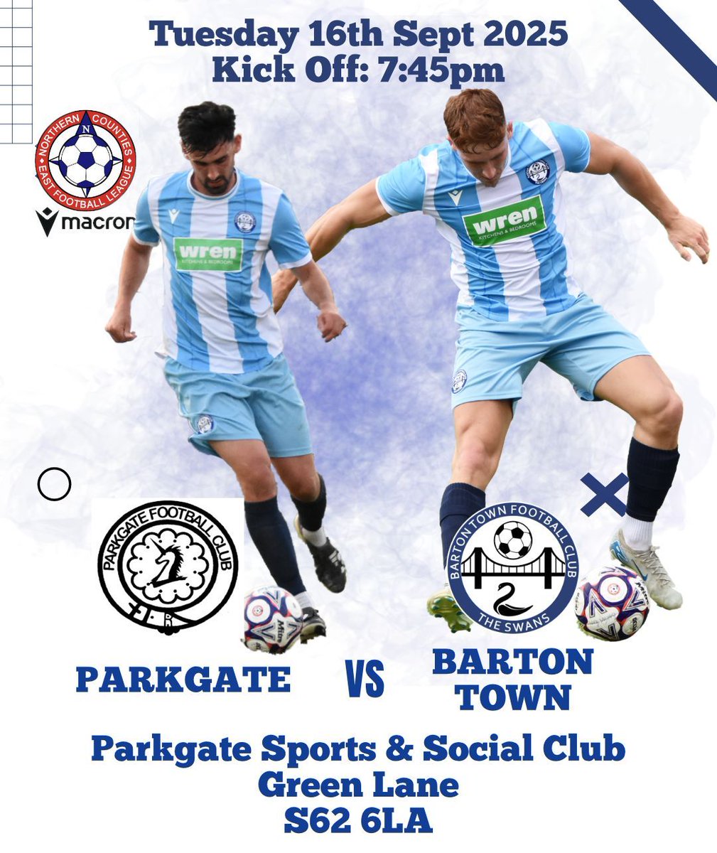 This evening the Swans are off to <a href="/parkgatefc/">Parkgate Football Club</a> for their next Macron <a href="/NCEL/">Macron NCEL</a> Premier Division.
It's just about a one hour trip so unless you are staying home to watch The British Sewing Bee you have no excuse to miss ths one!
But... there is full live coverage on <a href="/barton_fm/">Barton FM</a>