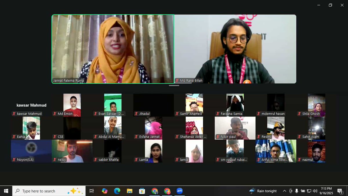 mdranabillah's tweet photo. Alhamdulillah 🌸
Today I joined a class with about 300 participants. At Luminous IT Institute, we welcome future freelancers and open new doors of possibilities. InshaAllah, today’s lessons will guide them ahead. https://t.co/QwwoWY1wGY