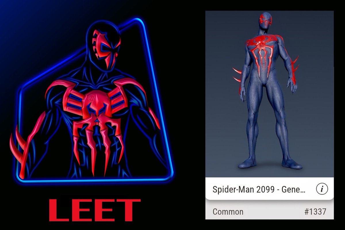 cleverjerk21's tweet image. Spider-Man 2099 #1337
@veve_official @SpiderMan @SpiderVerse #MiguelOhara #NuevaYork #LEET