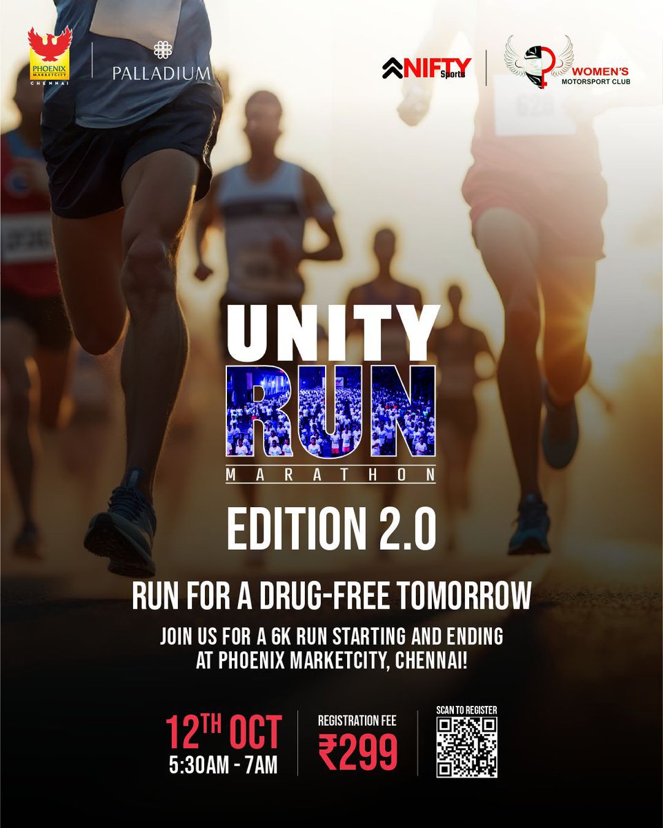 pmcchennai's tweet image. ✨Lace up, run strong, and fuel your spirit!
🏃♂️ Unity Run 2.0 kicks off an action-packed morning.
💪 Cool down, recharge, and groove with fitness vibes.
☕ End it high with the Coffee Rave and DJ Esha’s beats!
#UnityRun #PhoenixMarketcityChennai #RunForACause #CoffeeRave #DJESHA